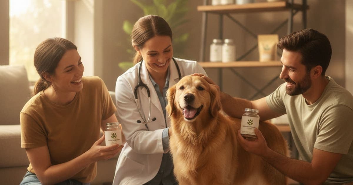 A dog being cared for at home, illustrating the wolverine stack and vet approval: what to know