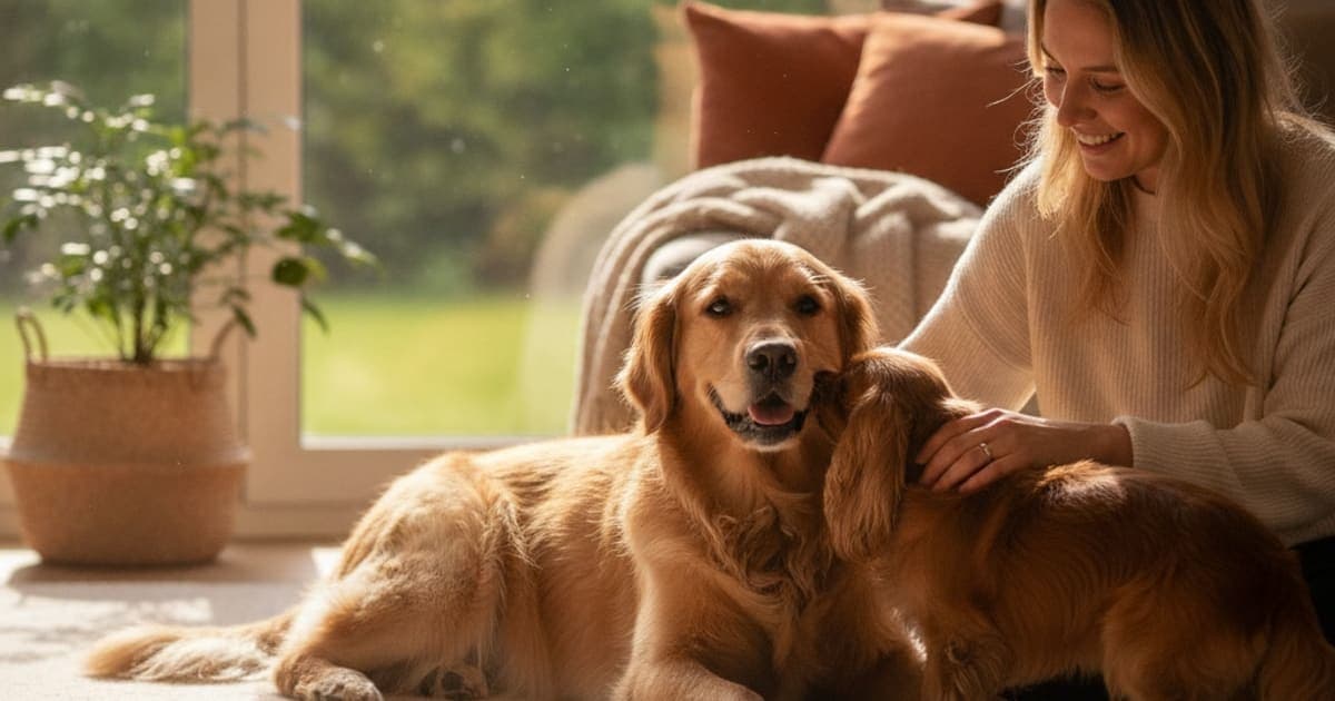 A dog being cared for at home, illustrating wolverine stack vs ashwagandha for dogs: which is better