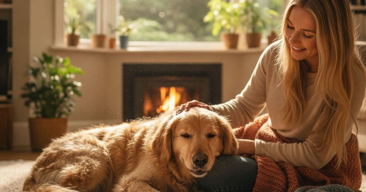 A dog being cared for at home, illustrating wolverine stack vs gabapentin for dogs: how they differ