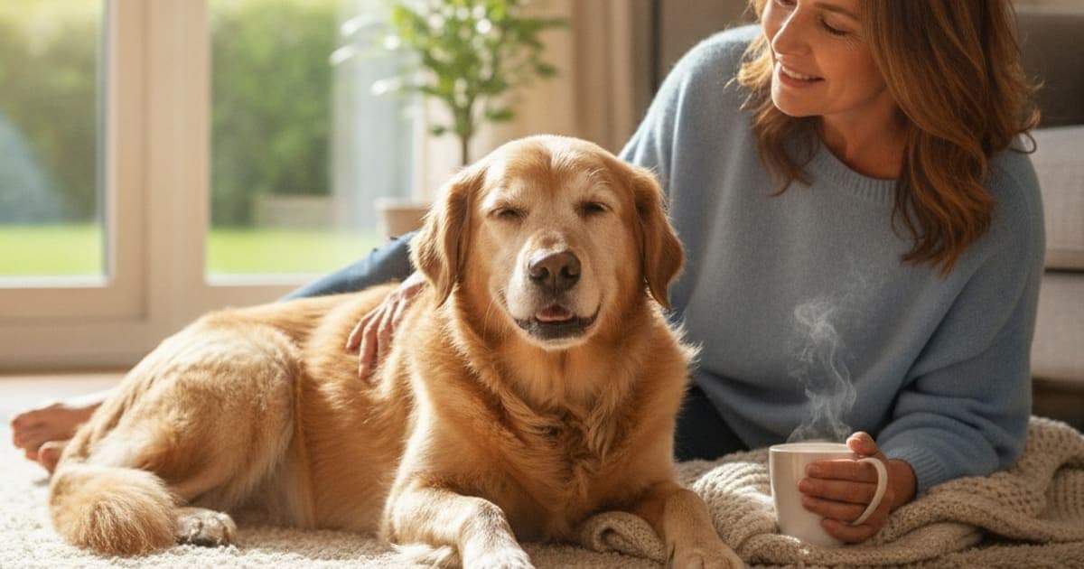 A dog being cared for at home, illustrating wolverine stack vs solensia for dogs: the real answer