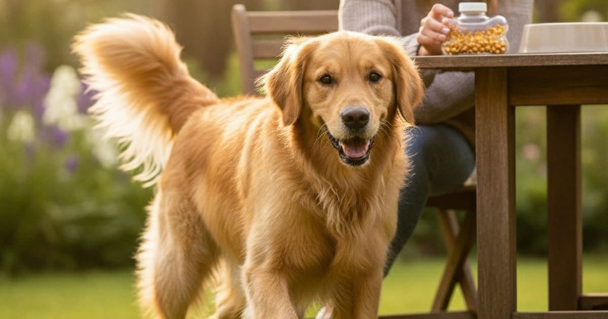 A dog being cared for at home, illustrating urinary tract supplements for dogs: how to choose one