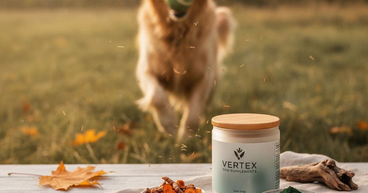 A dog being cared for at home, illustrating vertex dog supplements