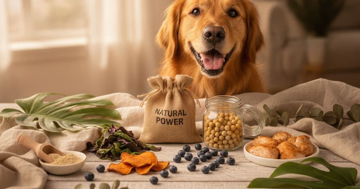 A dog being cared for at home, illustrating weight gain dog supplements: what actually adds condition