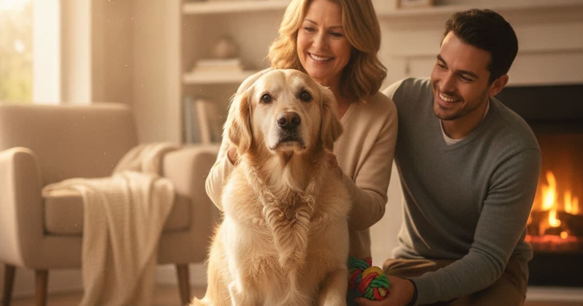 A dog being cared for at home, illustrating what are the first signs of cognitive decline in dogs