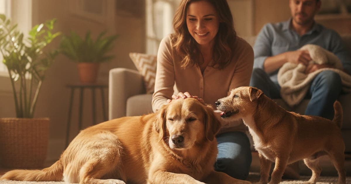 A dog being cared for at home, illustrating what are the first signs of colitis in dogs? (early clues)