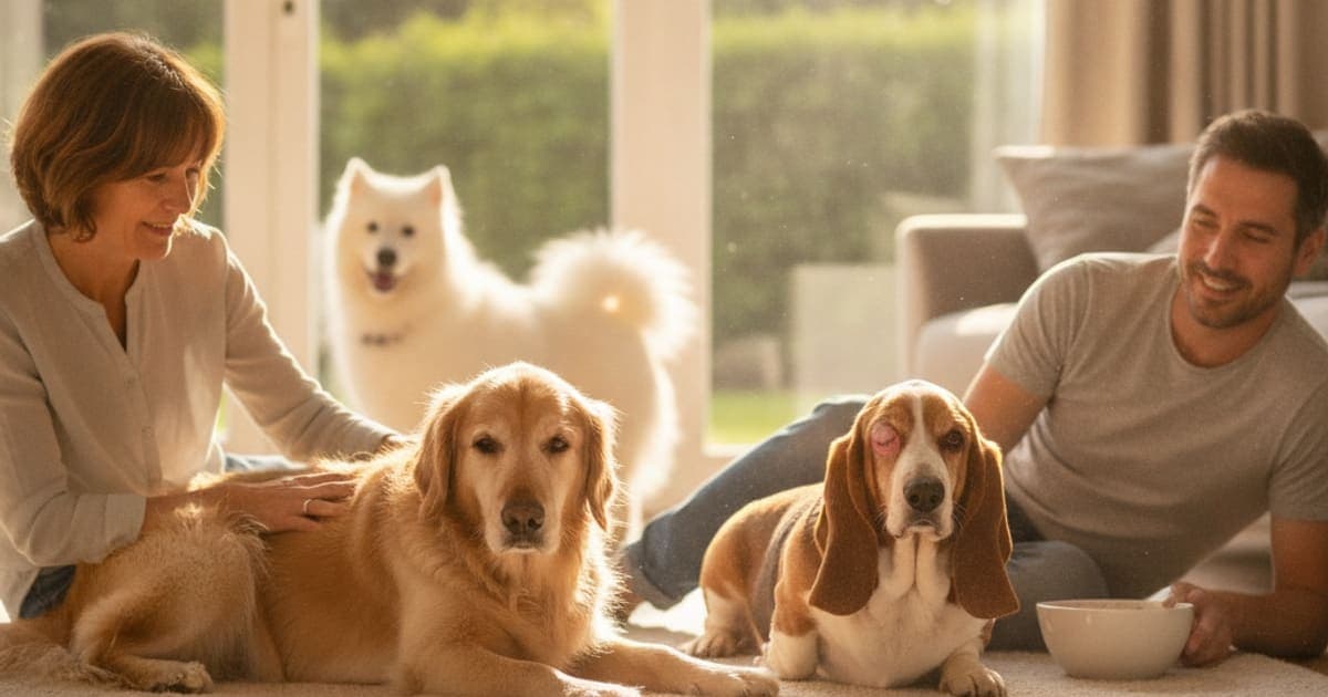 A dog being cared for at home, illustrating what are the first signs of food sensitivity in dogs
