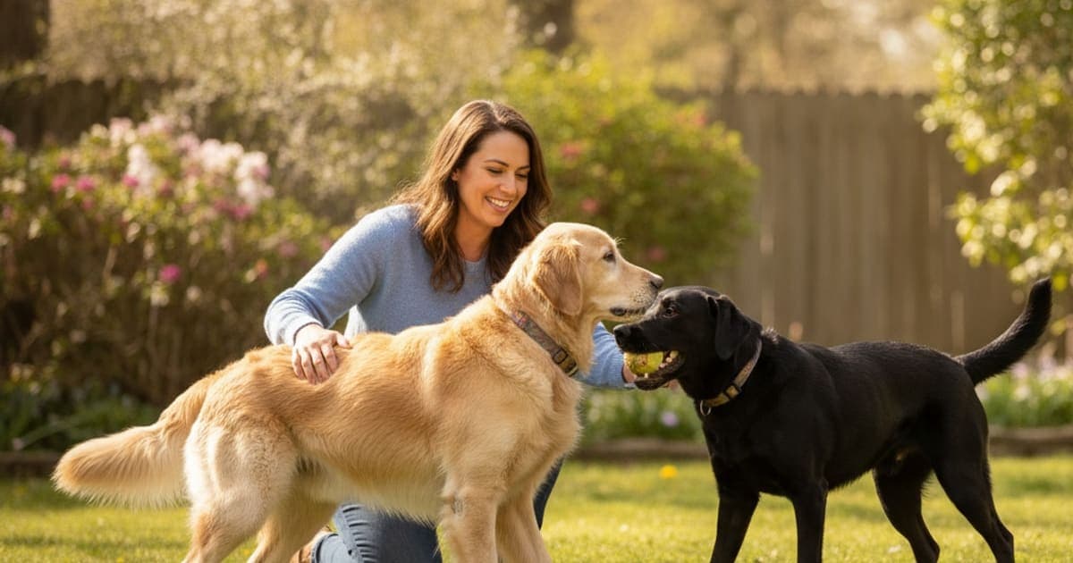 A dog being cared for at home, illustrating what are the first signs of hip weakness in dogs? (6 cues)