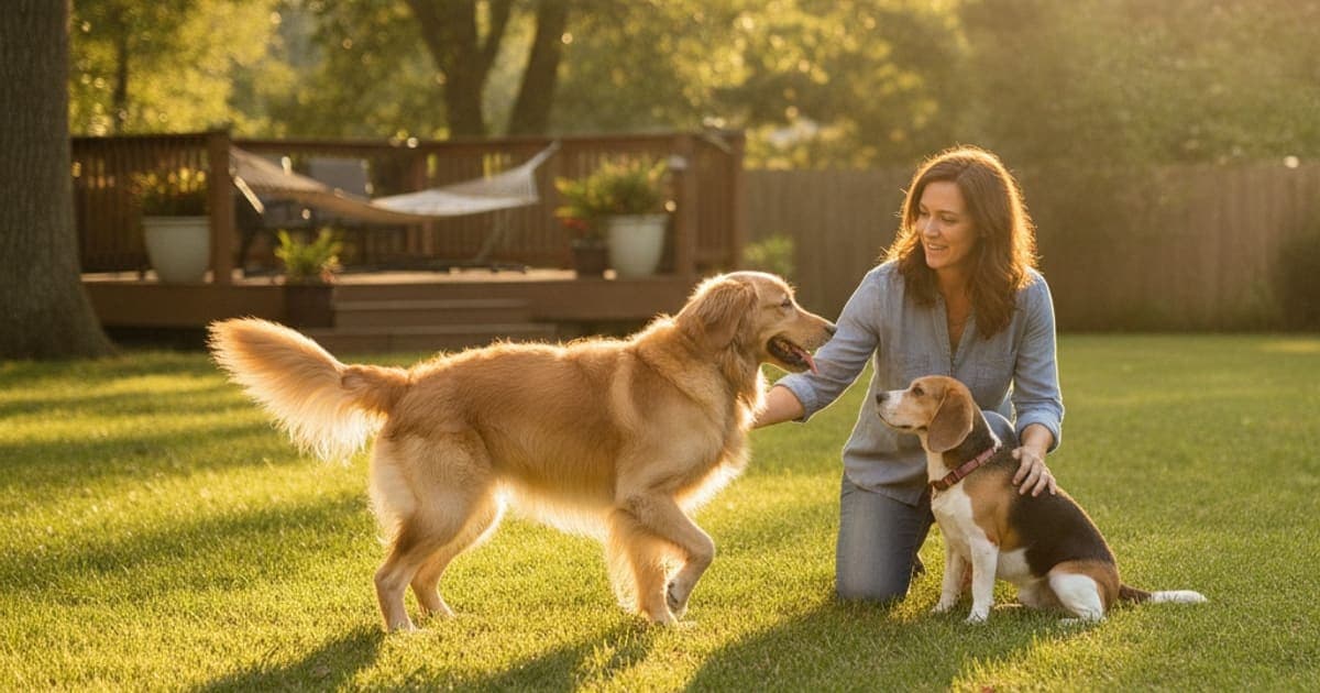 A dog being cared for at home, illustrating what are the first signs of luxating patella in dogs