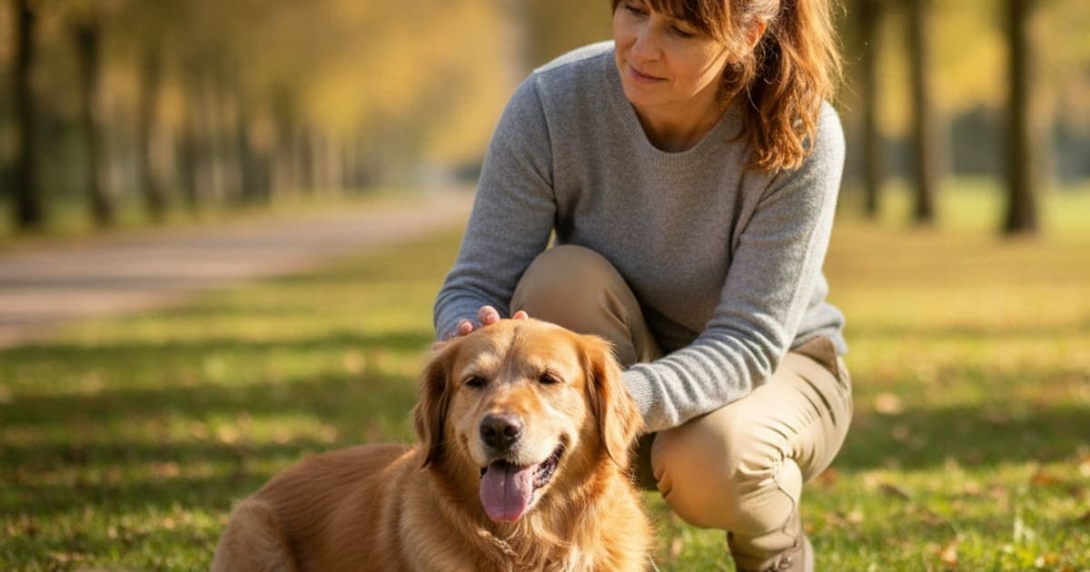 A dog being cared for at home, illustrating what are the first signs of reduced stamina in dogs