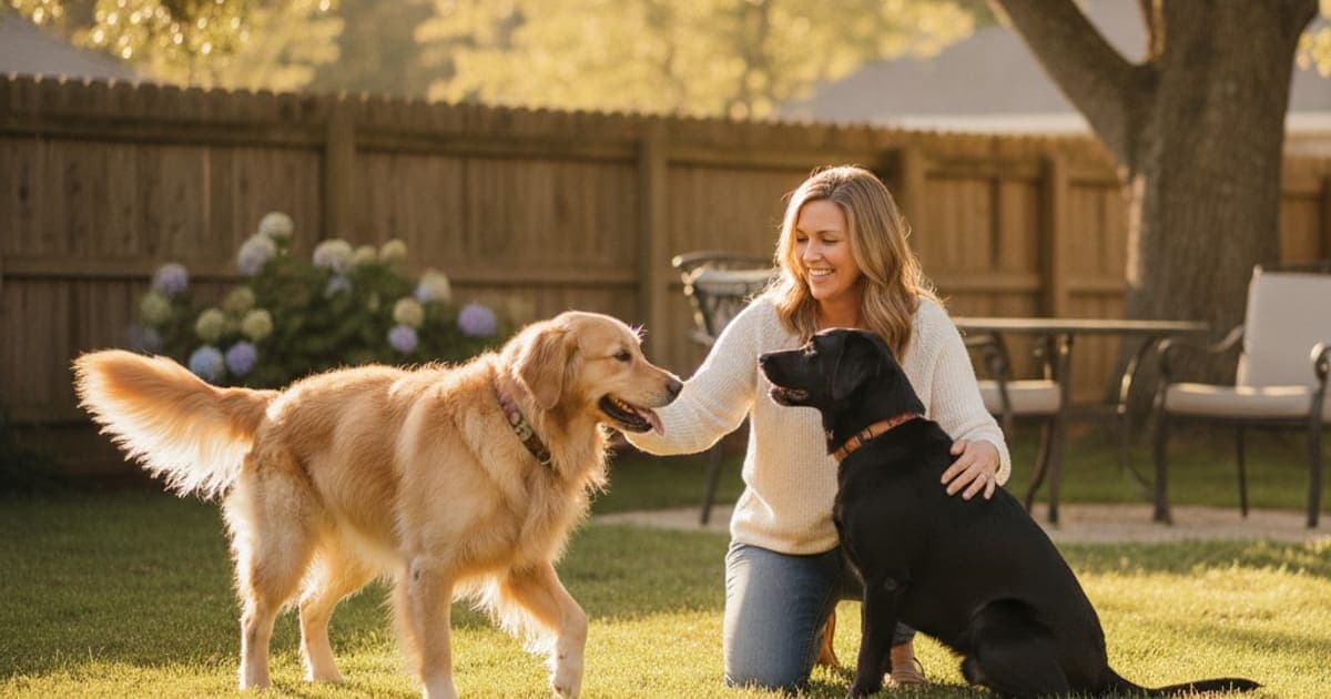 A dog being cared for at home, illustrating what are the first signs of wobbler syndrome in dogs