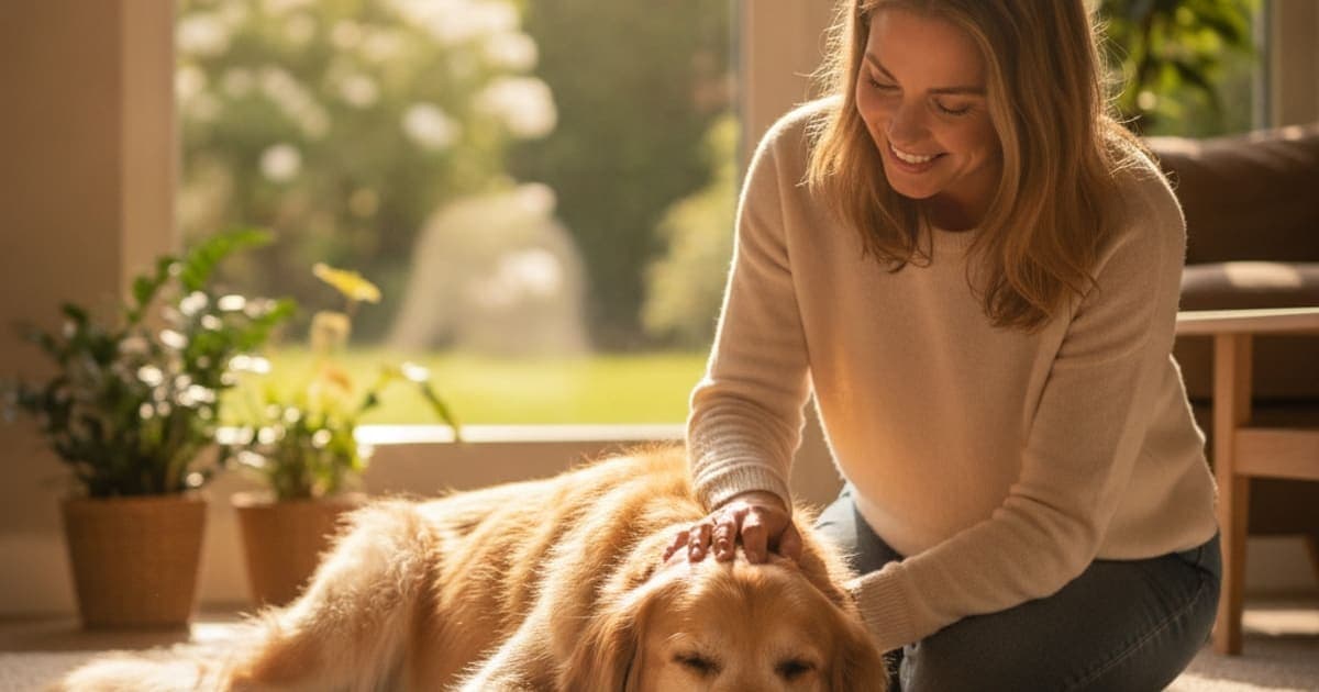 A dog being cared for at home, illustrating what are the side effects of bpc-157 in dogs? (known risks)