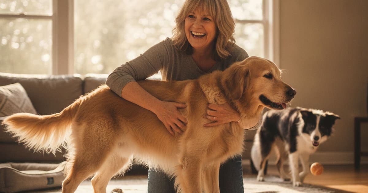 A dog being cared for at home, illustrating what can i give a dog whose back legs give out