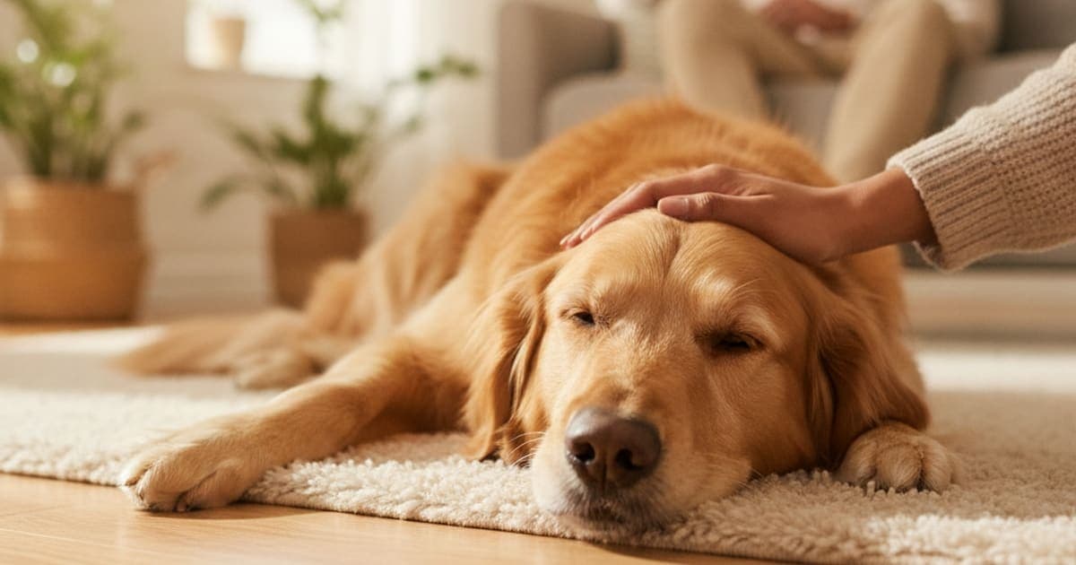 A dog being cared for at home, illustrating what can i give a dog that is falling over? (vet first)