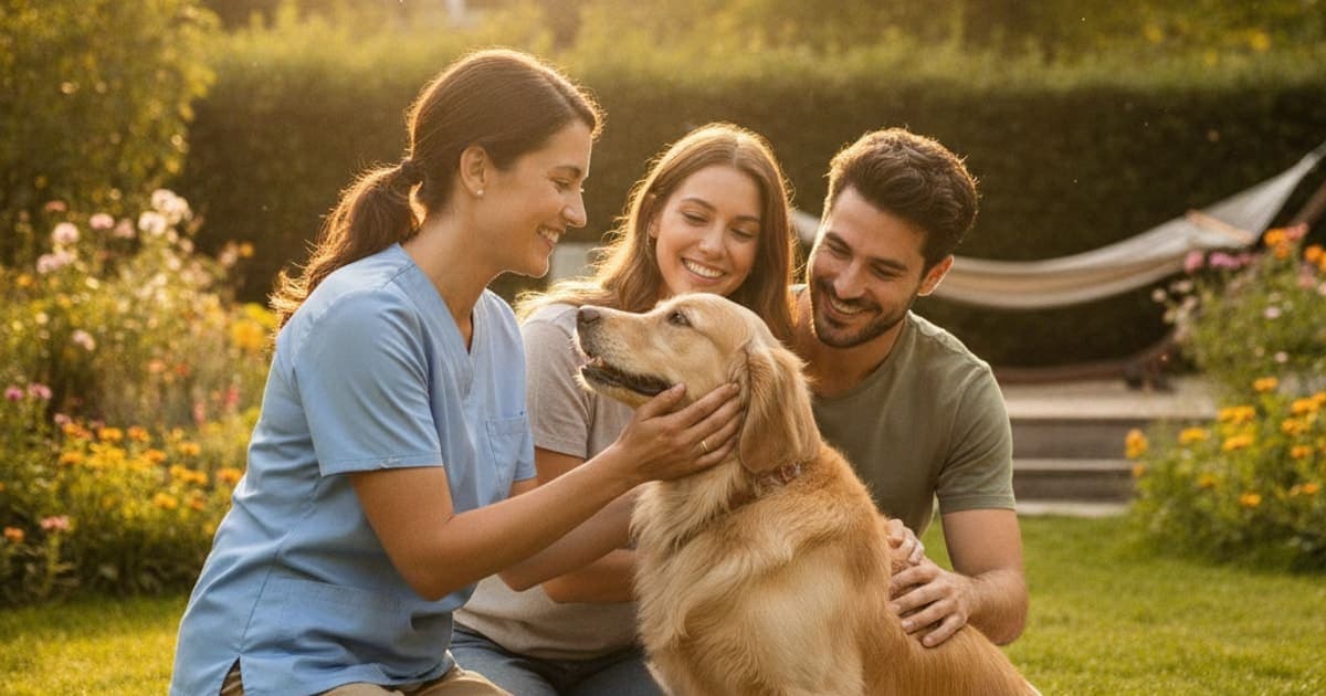 A dog being cared for at home, illustrating what can i give a dog that is head bobbing while walking