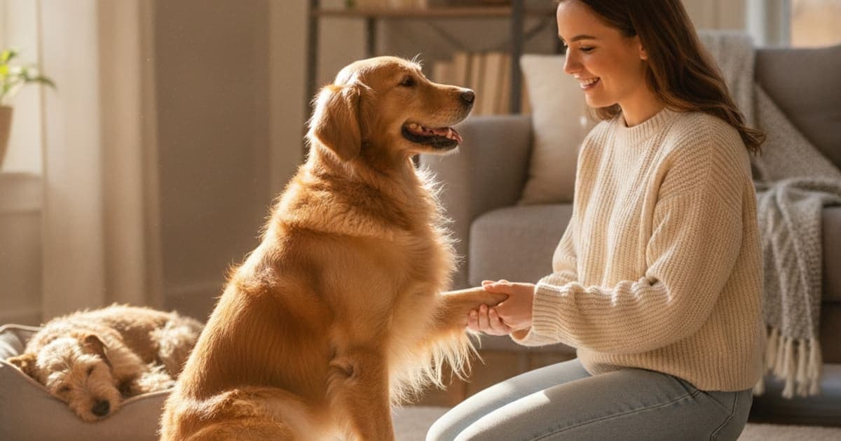 A dog being cared for at home, illustrating what can i give a dog that is intermittent limping
