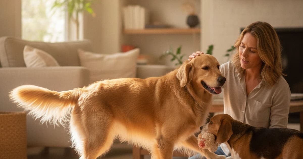 A dog being cared for at home, illustrating what can i give a dog limping on a back leg? (safe steps)