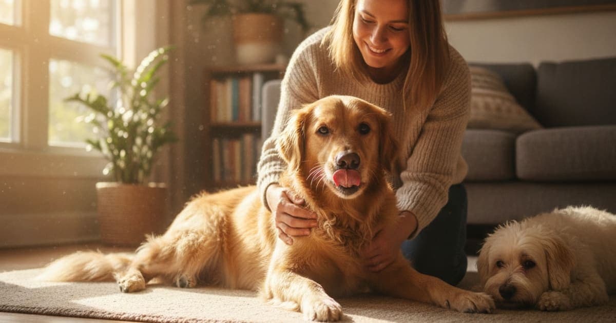 A dog being cared for at home, illustrating what can i give a dog not putting weight on a leg