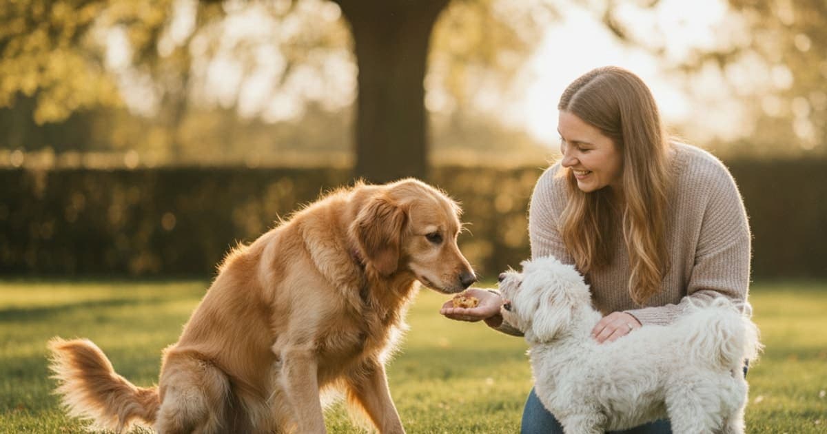 A dog being cared for at home, illustrating what can i give a dog that is reluctant to be touched