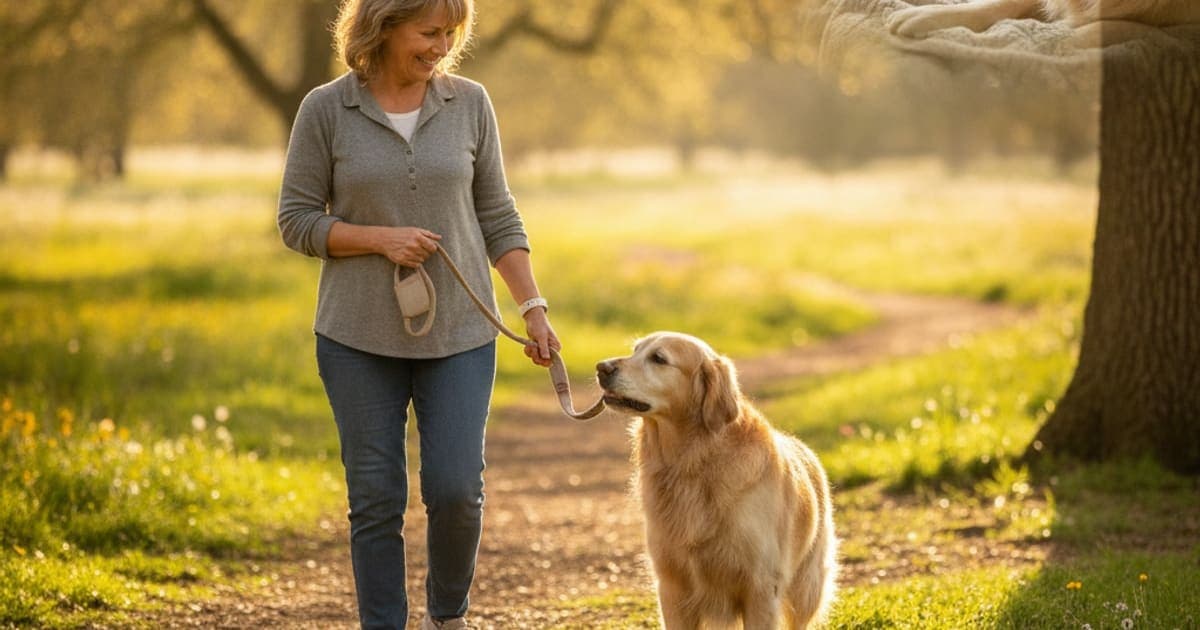 A dog being cared for at home, illustrating what can i give a dog that is slowing down on walks