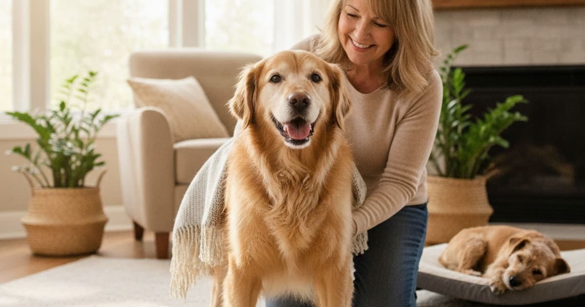 A dog being cared for at home, illustrating what can i give a dog struggling to squat? (what helps)
