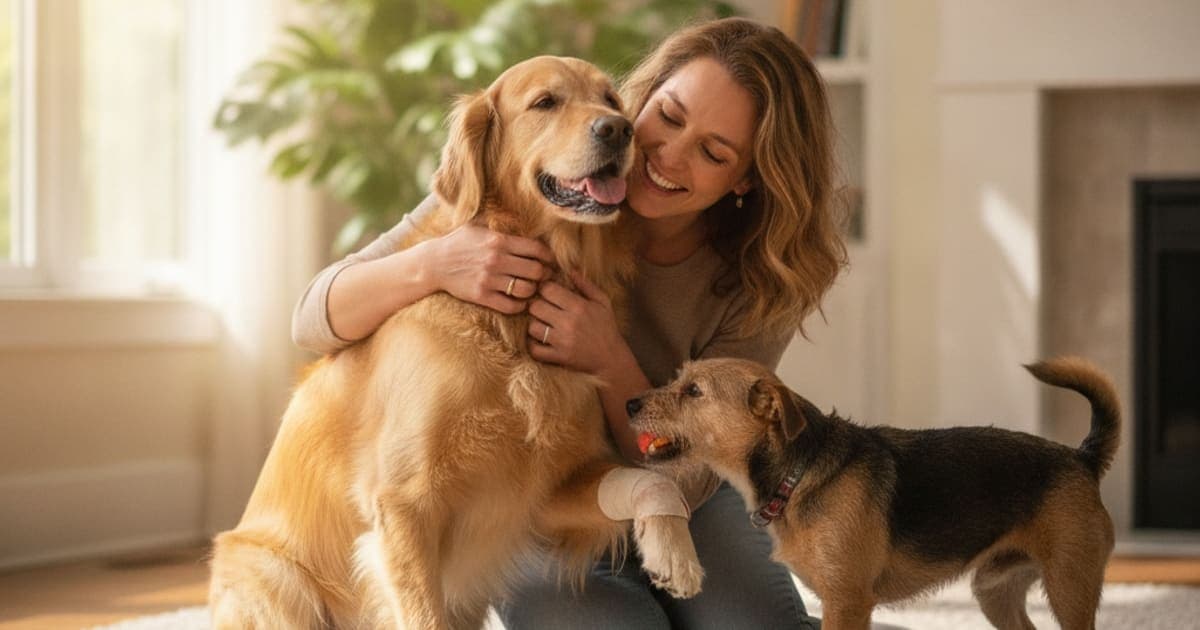A dog being cared for at home, illustrating what can i give a dog that is swollen joint? (explained)