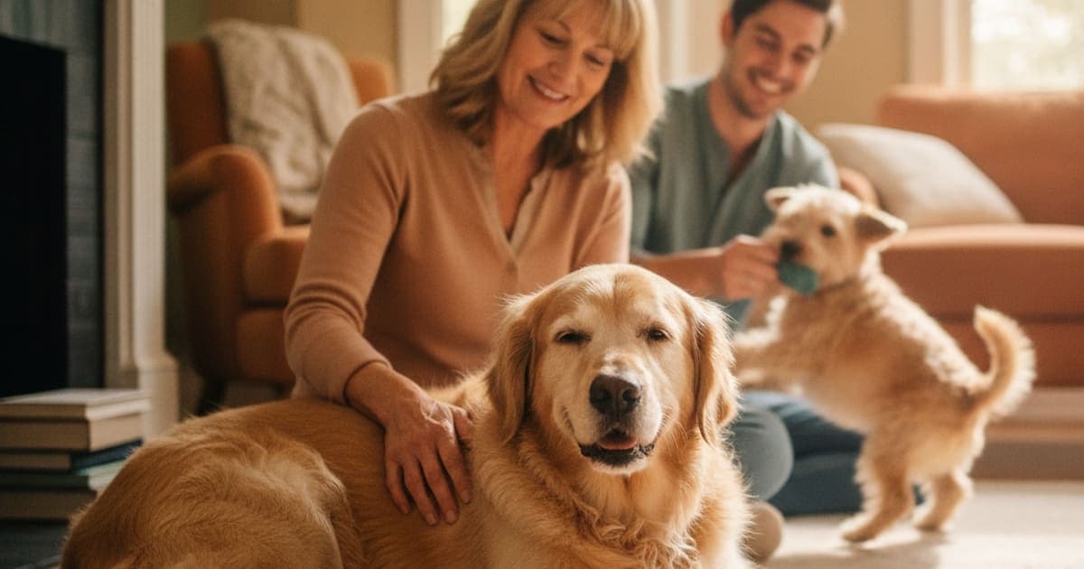 A dog being cared for at home, illustrating what can i give my dog with arthritis? (options explained)