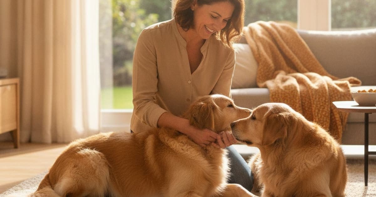 A dog being cared for at home, illustrating what helps a dog with ccl tear? (recovery options)
