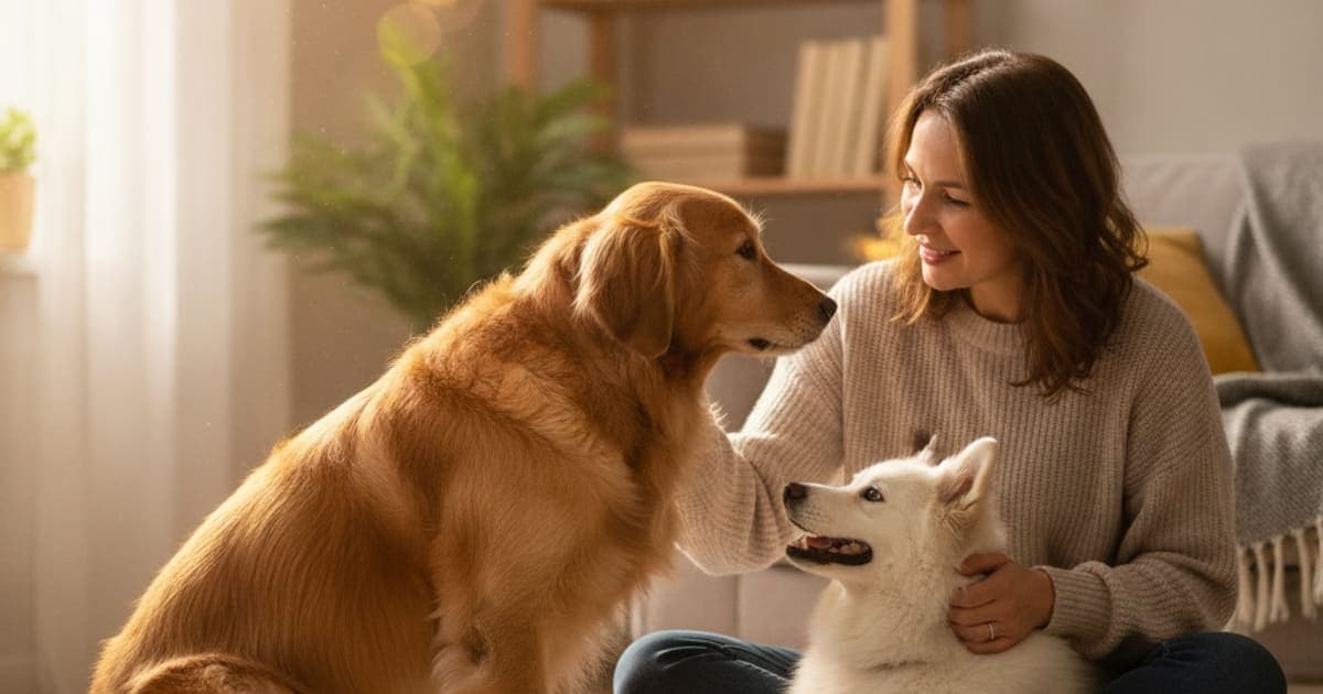 A dog being cared for at home, illustrating what helps a dog with chronic diarrhea? (vet-led plan)