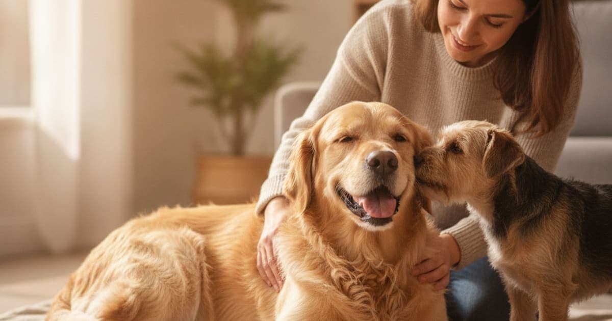A dog being cared for at home, illustrating what helps a dog with iliopsoas strain? (recovery basics)