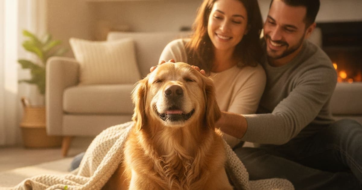 A dog being cared for at home, illustrating what helps a dog with inflammation? (causes & care)