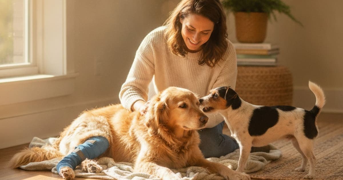 A dog being cared for at home, illustrating what helps a dog with ivdd? (recovery care explained)