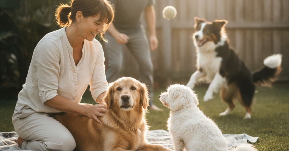 A dog being cared for at home, illustrating what helps a dog with shoulder ocd? (care options)