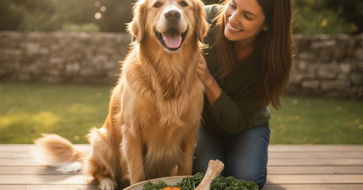 A dog being cared for at home, illustrating what is good for dogs' joint health? (whole-food guide)