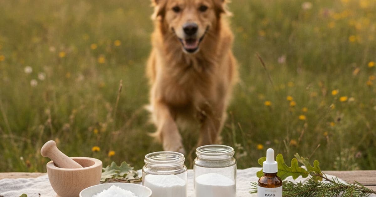 A dog being cared for at home, illustrating what is in dog joint supplements? (ingredients explained)