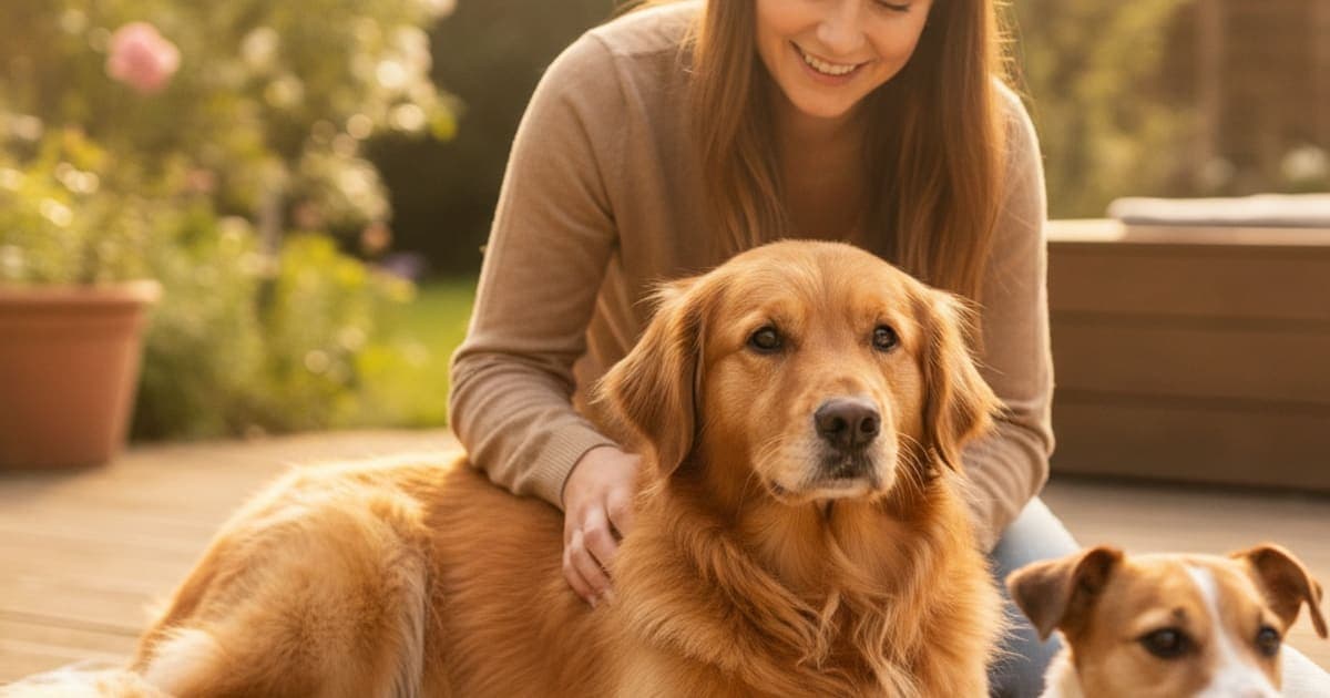A dog being cared for at home, illustrating what makes fibrocartilaginous embolism worse in dogs