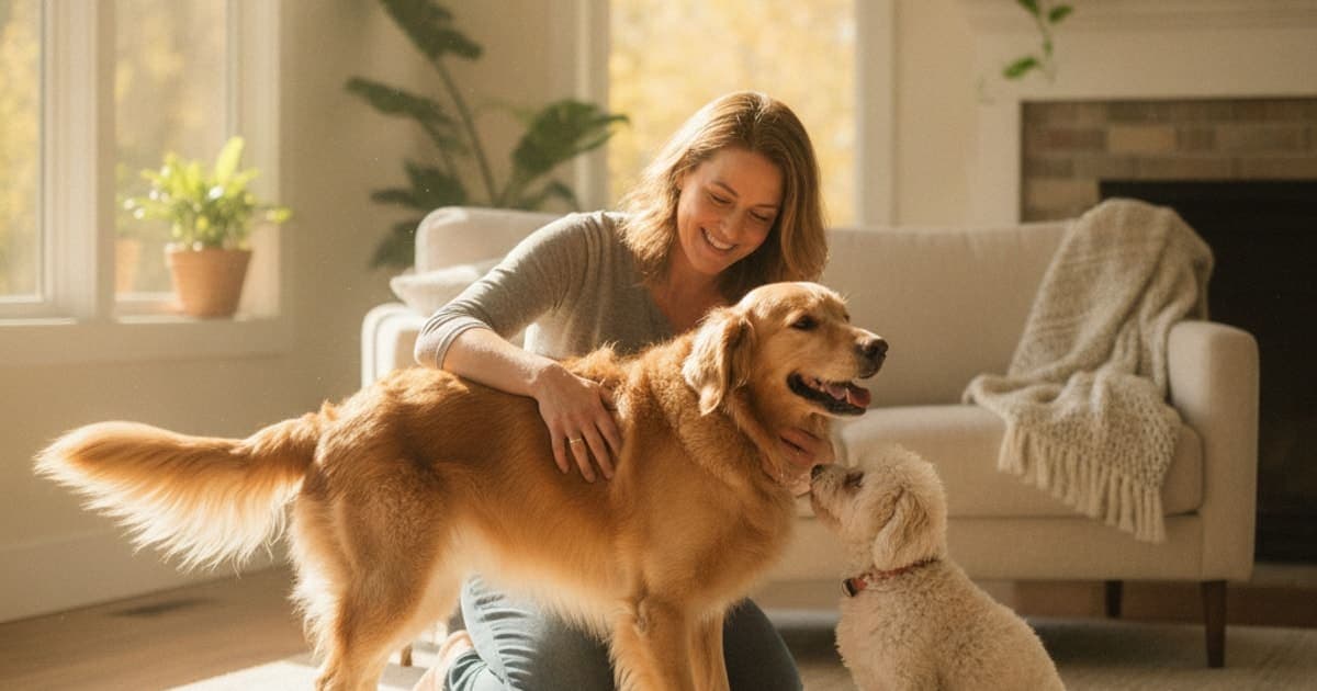 A dog being cared for at home, illustrating what to give a dog with hip weakness? (what owners use)