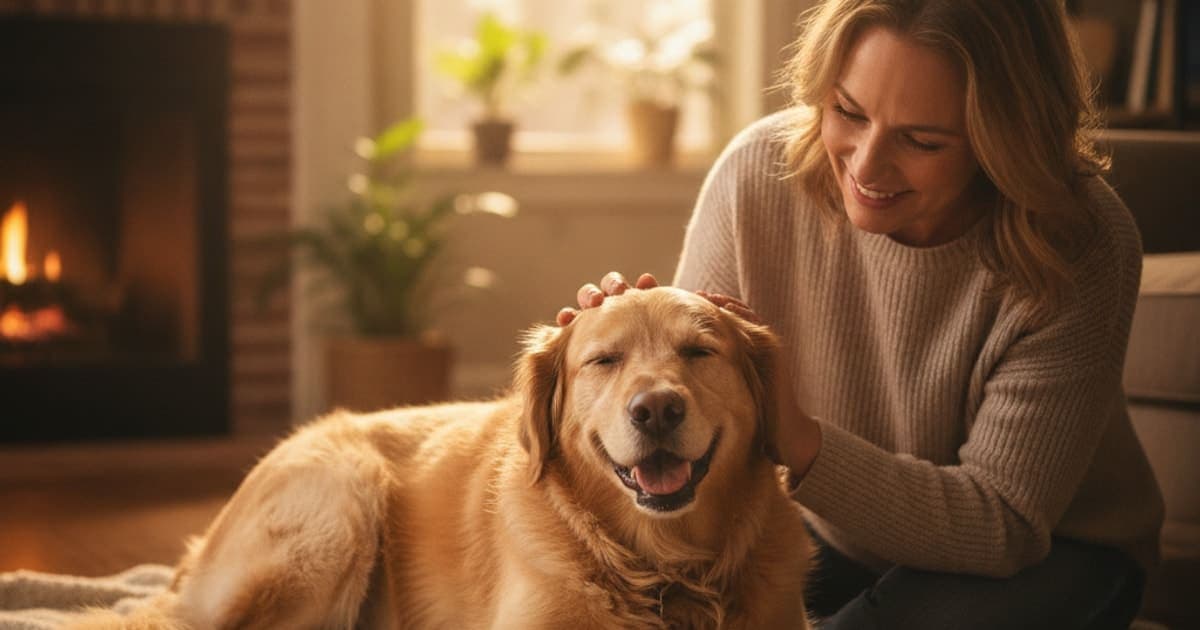 A dog being cared for at home, illustrating what to give a dog with a partial ccl tear (options)