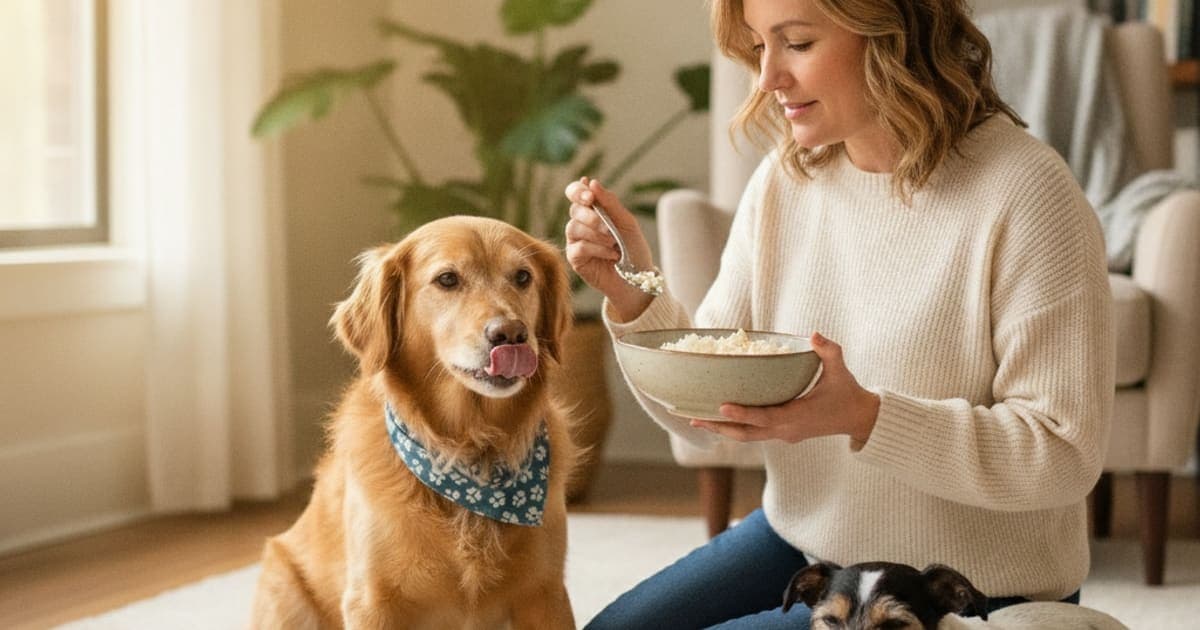 A dog being cared for at home, illustrating what to give a dog with stomach ulcers? (what helps)