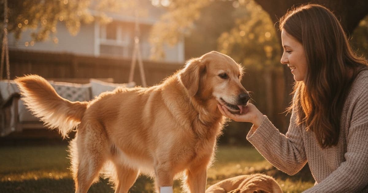 A dog being cared for at home, illustrating what should i give my dog for wound healing? (what helps)