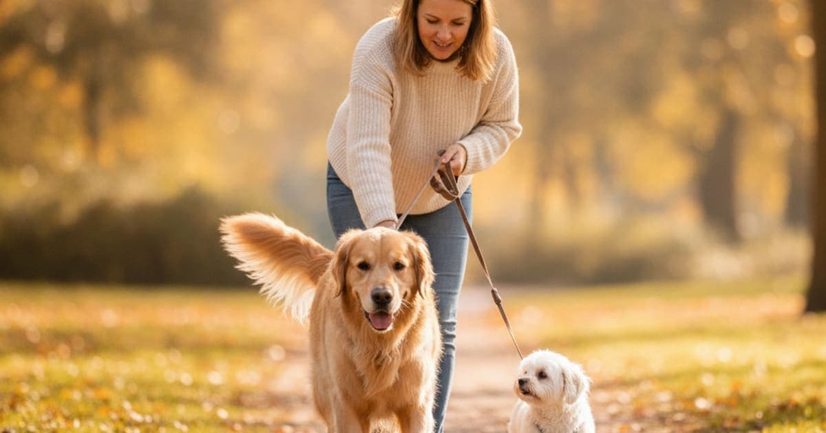 A dog being cared for at home, illustrating when to see a vet for dog head bobbing while walking