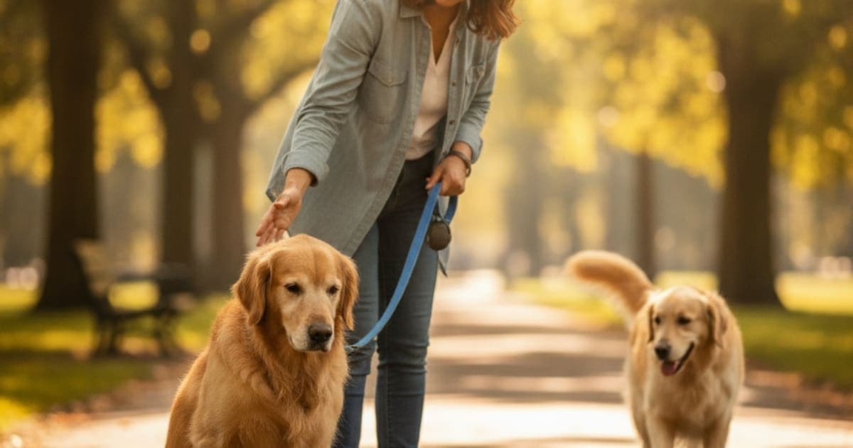 A dog being cared for at home, illustrating when to take a dog to the vet for lagging on walks