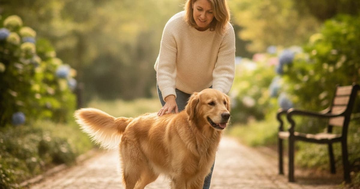 A dog being cared for at home, illustrating when should i take a dog to the vet for limping? (no pain)