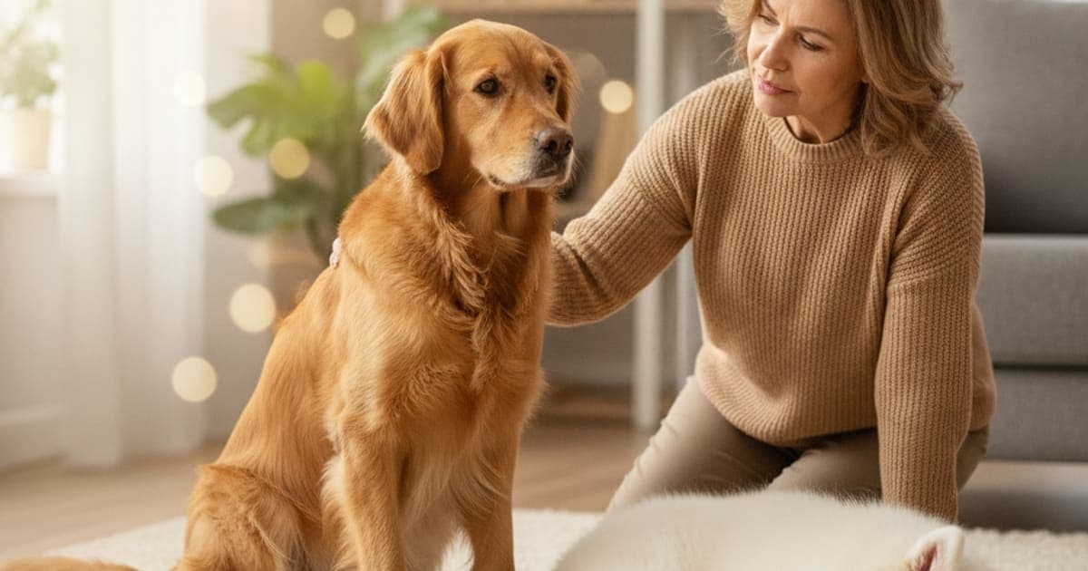 A dog being cared for at home, illustrating when to take a dog to the vet for shaking back legs