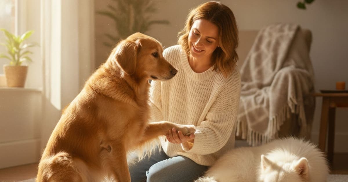 A dog being cared for at home, illustrating when should i take a dog to the vet for sudden limping