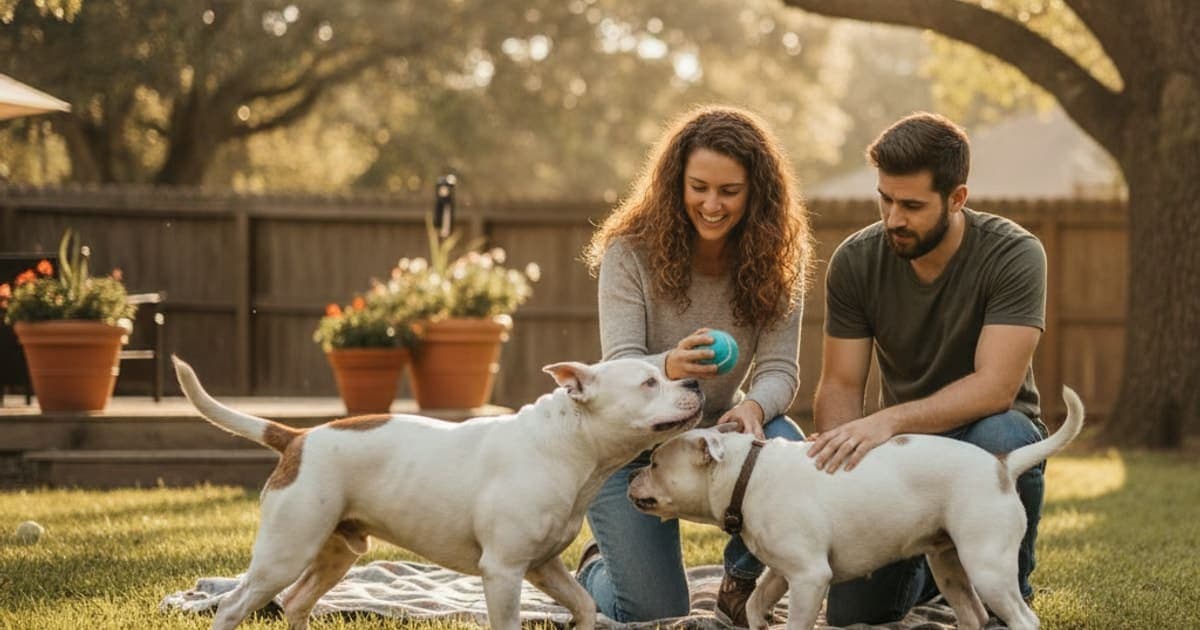 A dog being cared for at home, illustrating why american bulldogs are prone to joint problems