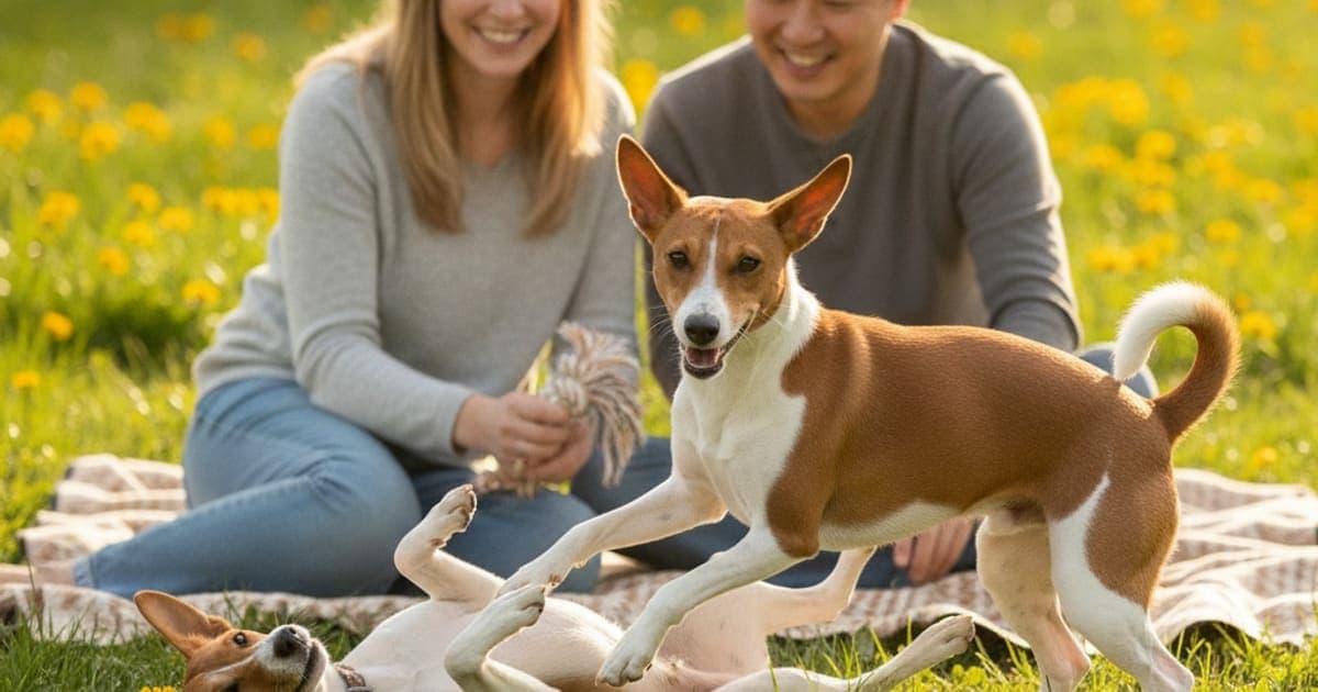 A dog being cared for at home, illustrating why basenjis are prone to joint problems