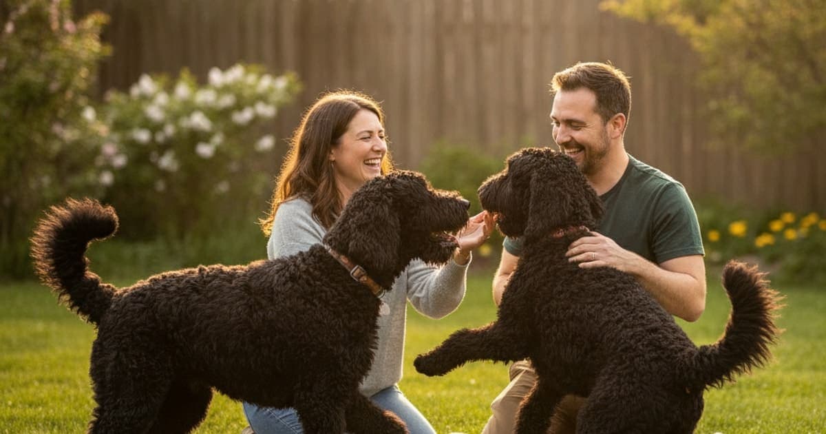 A dog being cared for at home, illustrating why black russian terriers are prone to joint problems