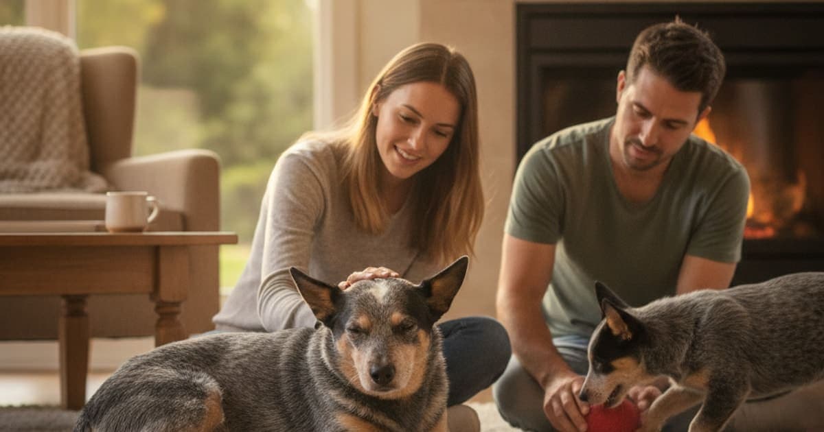 A dog being cared for at home, illustrating why blue heelers are prone to joint problems