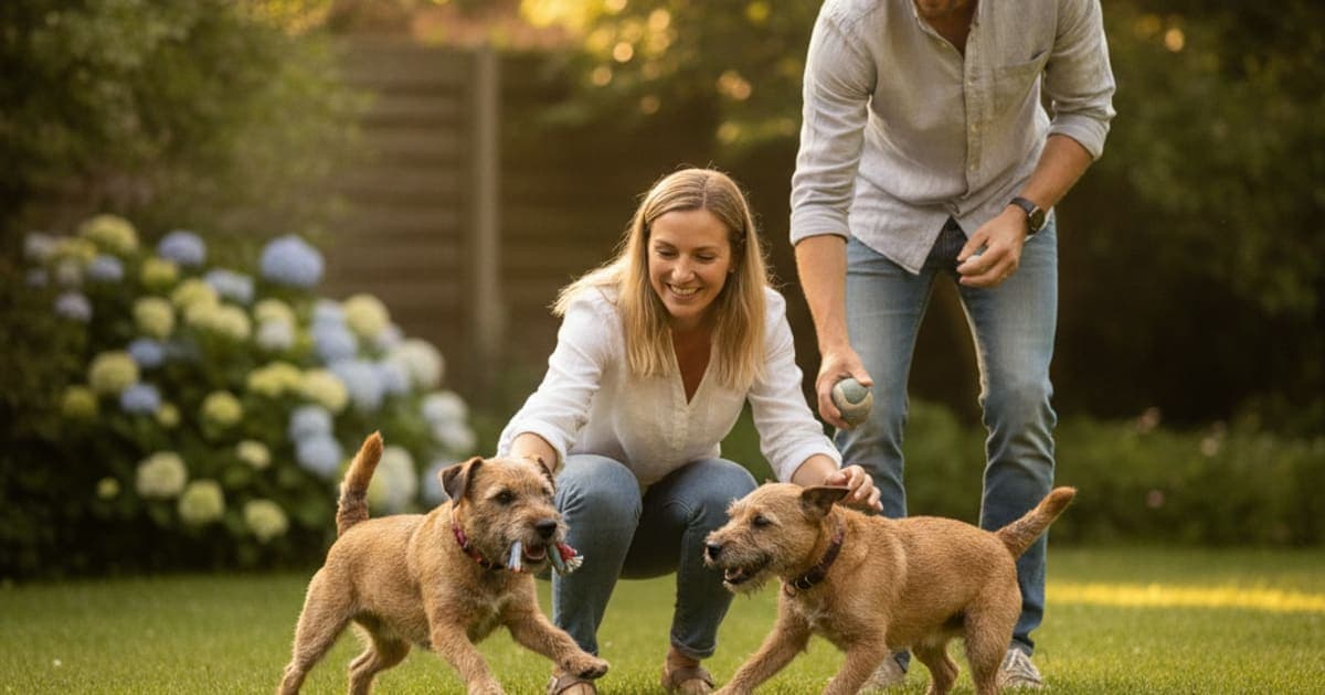 A dog being cared for at home, illustrating why border terriers are prone to joint problems