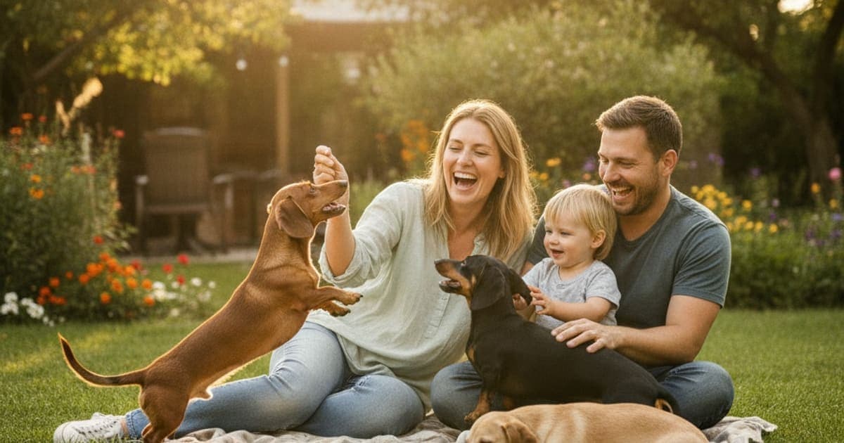 A dog being cared for at home, illustrating why dachshunds are prone to joint problems